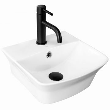 Lavoar pe blat ceramic Rea Selma  , 34x35 cm,  alb