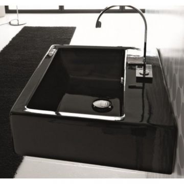 Lavoar freestanding Artceram Box 66x48 cm, negru - Dimensiune 66cm