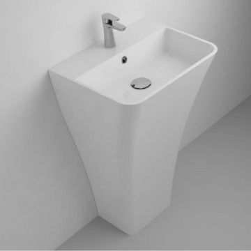 Lavoar freestanding Cast Marble Tanaro, 50x40x85 cm, alb - Dimensiune 50cm