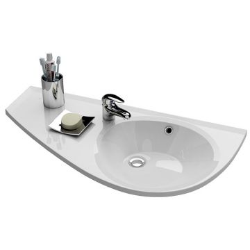 Lavoar asimetric Ravak Avocado L 85x45cm  orientare stanga  compozit