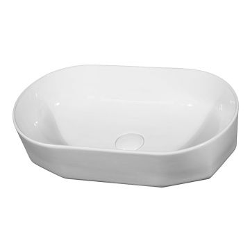 Lavoar pe blat Ariel  Fluminia, 55x31  cm, oval, alb