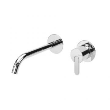 Baterie lavoar incastrata Bruma Leaf cu 2 cai, crom - Culoare Crom