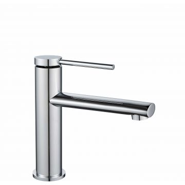 Baterie pentru lavoar Rea Oval Low, argintiu lucios
