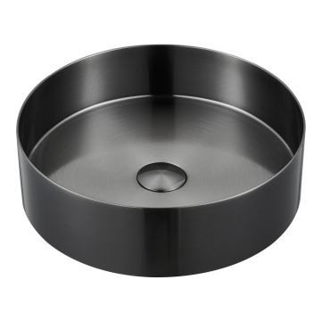 Chiuvetă neagră rotundă din oțel inoxidabil ø 38 cm Aurum – Sapho