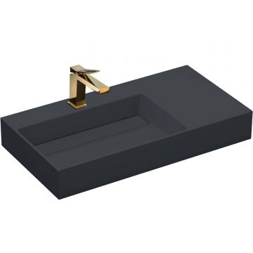 Lavoar baie pe blat dreptunghiular 90 cm conglomerat gri mat – Rea Archi
