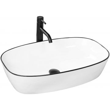 Lavoar ceramic pe blat Rea Jovita, 60 cm, alb