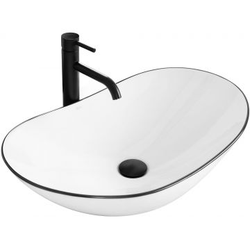 Lavoar ceramic pe blat Rea Royal, 62.5 cm, alb