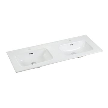 Lavoar dublu incastrat Fluminia, Siena-120, dreptunghiular, 121x46 cm, alb