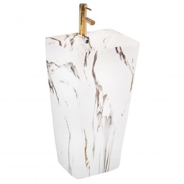 Lavoar freestanding dreptunghiular 44 cm ceramic imitatie piatra- Rea Aris