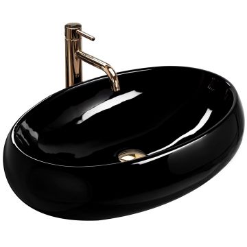Lavoar pe blat, ceramic, Rea Melania, 60 cm, negru