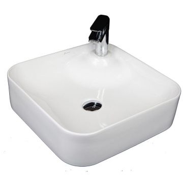 Lavoar pe blat Dionis Fluminia, 42.5 cm, patrat, alb