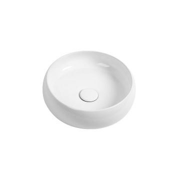 Lavoar rotund pe blat Fluminia, Adel, 36x36 cm, finisaj alb