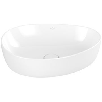 Lavoar tip bol Villeroy & Boch Antao Ceramic Plus 51x40cm  ventil fix cu capac ceramic  White Alpin