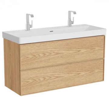 Edge Unitate de baza lavoar baie 120 cm, cu 2 drawers, cu standard lavoar   chiuveta baie light oak   67134