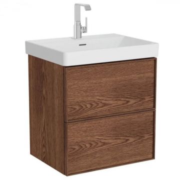 Edge Unitate de baza lavoar baie 60cm cu 2 drawers, cu standard lavoar   chiuveta baie walnut   67150