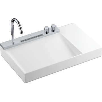 Lavoar asimetric cu baterie termostatata incorporata Hansgrohe Avalegra AquaUnit 78x47.5x10cm  orientare dreapta  crom