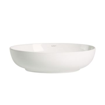 Lavoar de baie Almeira, pe blat, oval, din ceramica sanitara, 52 cm, alb mat, Elysium