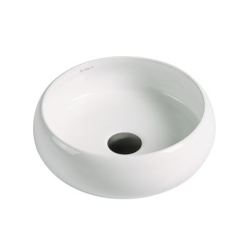 Lavoar de baie Calais, pe blat, rotund, din ceramica sanitara, 36 cm, alb lucios, Elysium Lavoar de baie Calais, pe blat, rotund, din ceramica sanitara, 36 cm, alb lucios, Elysium