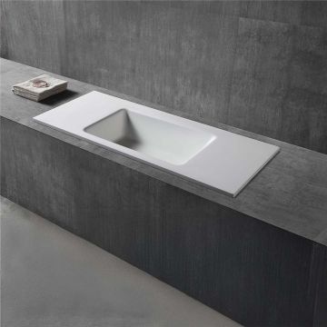 Lavoar de baie, incastrat, 1200x505x145 mm, dreptunghiular, din compozit, alb mat, MonBlari