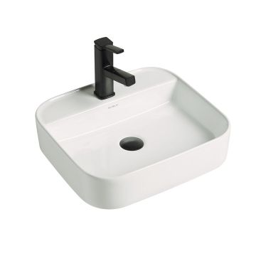 Lavoar de baie Kaelis 45, pe blat sau pe perete, dreptunghiular, din ceramica sanitara, 45 cm, alb lucios, Elysium Lavoar de baie Kaelis 45, pe blat sau pe perete, dreptunghiular, din ceramica sanitara, 45 cm, alb lucios, Elysium