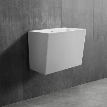 Lavoar de baie, pe perete, 50 cm, dreptunghiular, din compozit, alb, MonBlari