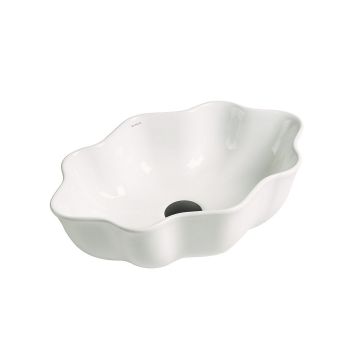 Lavoar de baie Pearl, pe blat, forma de perla, din ceramica sanitara, 50 cm, alb lucios, Elysium Lavoar de baie Pearl, pe blat, forma de perla, din ceramica sanitara, 50 cm, alb lucios, Elysium