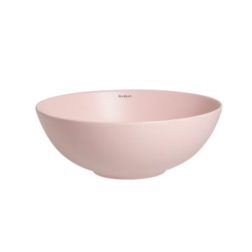 Lavoar de baie Sava, pe blat, rotund, din ceramica sanitara, 41.5 cm, roz, Elysium Lavoar de baie Sava, pe blat, rotund, din ceramica sanitara, 41.5 cm, roz, Elysium