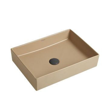 Lavoar de baie Solana, pe blat, dreptunghiular, din ceramica sanitara, 51 cm, cappuccino mat, Elysium Lavoar de baie Solana, pe blat, dreptunghiular, din ceramica sanitara, 51 cm, cappuccino mat, Elysium