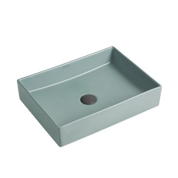 Lavoar de baie Solana, pe blat, dreptunghiular, din ceramica sanitara, 51 cm, verde mat, Elysium Lavoar de baie Solana, pe blat, dreptunghiular, din ceramica sanitara, 51 cm, verde mat, Elysium