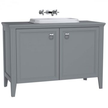 Unitate de baza lavoar baie 120 cm, cu usi, cu pe blat lavoar   chiuveta baie mat grey   62175