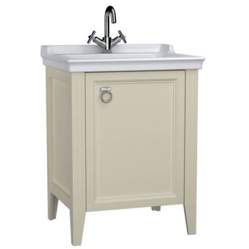 Unitate de baza lavoar baie, 65cm, cu usi, cu chiuveta vanity cu orificiu baterie, mat ivory, dreapta   62261