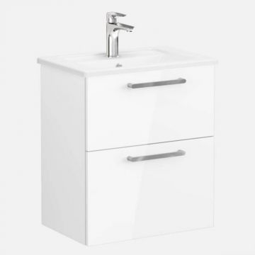 Unitate de baza lavoar baie, cu doua sertare, compact 60cm inalt gloss alb, cu angular lavoar   chiuveta baie   68090