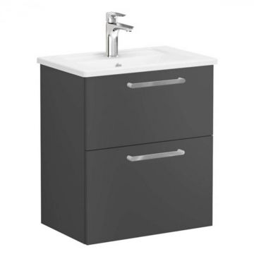 Unitate de baza lavoar baie, cu doua sertare, compact 60cm mat storm grey, cu angular lavoar   chiuveta baie   68095