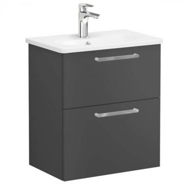 Unitate de baza lavoar baie, cu doua sertare, compact 60cm mat storm grey, cu rounded lavoar   chiuveta baie   68105