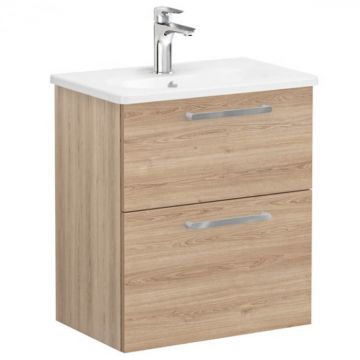 Unitate de baza lavoar baie, cu doua sertare, compact 60cm natural oak, cu rounded lavoar   chiuveta baie   68107