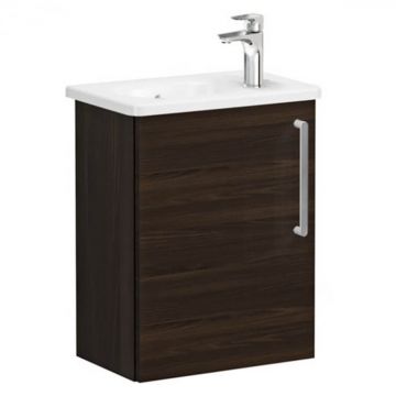 Unitate de baza lavoar baie, cu usi, 45cm, compact, cu dreapta orificiu pentru baterie, walnut, cu rounded lavoar   chiuveta baie stanga   66337