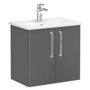 Unitate de baza lavoar baie, cu usi 60cm compact, inalt gloss anthracite, cu rounded lavoar   chiuveta baie   66365