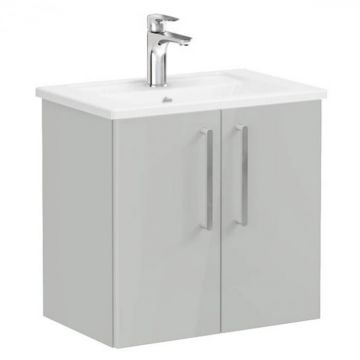 Unitate de baza lavoar baie, cu usi 60cm compact, inalt gloss pearl grey, cu angular lavoar   chiuveta baie   66370