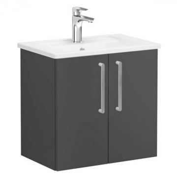 Unitate de baza lavoar baie, cu usi 60cm compact, mat storm grey, cu angular lavoar   chiuveta baie   68075
