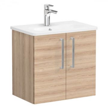 Unitate de baza lavoar baie, cu usi 60cm compact, natural oak, cu rounded lavoar   chiuveta baie   66363