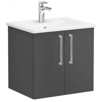 Unitate de baza lavoar baie, cu usi 60cm mat storm grey, cu angular lavoar   chiuveta baie   68131