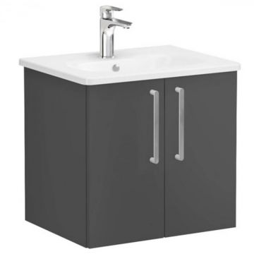 Unitate de baza lavoar baie, cu usi 60cm mat storm grey, cu rounded lavoar   chiuveta baie   68135