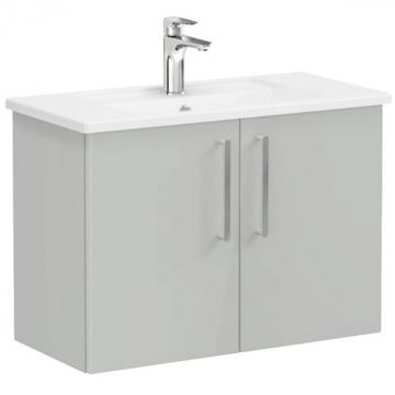Unitate de baza lavoar baie, cu usi 80cm, compact, inalt gloss pearl grey, cu angular lavoar   chiuveta baie   66406