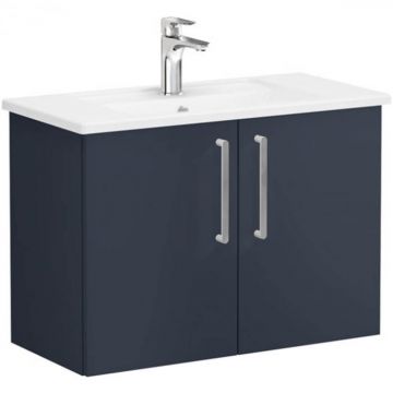 Unitate de baza lavoar baie, cu usi 80cm, compact, mat dark albastru, cu angular lavoar   chiuveta baie   68084