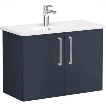 Unitate de baza lavoar baie, cu usi 80cm, compact, mat dark albastru, cu rounded lavoar   chiuveta baie   68088