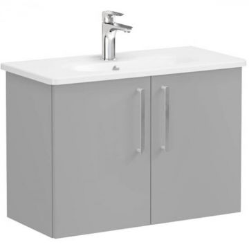 Unitate de baza lavoar baie, cu usi 80cm, compact, mat rock grey, cu rounded lavoar   chiuveta baie   68086