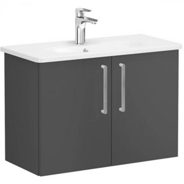 Unitate de baza lavoar baie, cu usi 80cm, compact, mat storm grey, cu rounded lavoar   chiuveta baie   68087