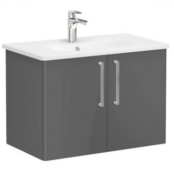 Unitate de baza lavoar baie, cu usi 80cm, inalt gloss anthracite, cu rounded lavoar   chiuveta baie   66389