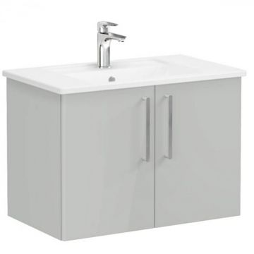 Unitate de baza lavoar baie, cu usi 80cm, inalt gloss pearl grey, cu angular lavoar   chiuveta baie   66394