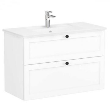 Unitate de baza lavoar baie, cu doua sertare 100cm, alb mat, cu angular lavoar   chiuveta baie   68876